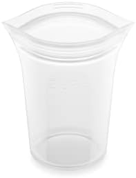 Zip Top Reusable Food Storage Bags | Small Cup [Frost] | Silicone Meal Prep Container | Microwave, Dishwasher and Freezer Safe | Made in the USA