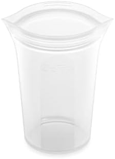 Zip Top Reusable Food Storage Bags | Medium Cup [Frost] | Silicone Meal Prep Container | Microwave, Dishwasher and Freezer Safe | Made in The USA