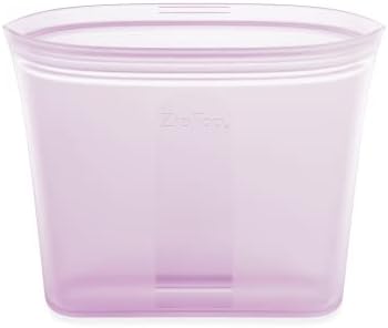 Zip Top Reusable Food Storage Bags | Sandwich Bag [Lavender] | Silicone Meal Prep Container | Microwave, Dishwasher and Freezer Safe | Made in the USA