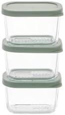 DURA LIVING Glass Food Storage Containers with Lids — 6 Piece — 10.5 oz Glass with BPA-Free Leak Resistant Stackable Lids — Microwave, Oven & Dishwasher Safe — Ideal for Meal Prep & More - Soft Sage