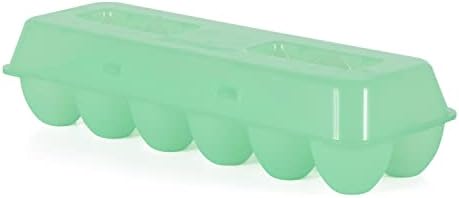 Tuff Stuff TS-ETS12 Reusable Carrier Washable Storage Container Empty Plastic Chicken Egg Carton Tray with Lid, 12 Eggs, Green
