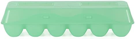 Tuff Stuff TS-ETS12 Reusable Carrier Washable Storage Container Empty Plastic Chicken Egg Carton Tray with Lid, 12 Eggs, Green