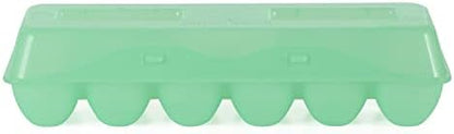 Tuff Stuff TS-ETS12 Reusable Carrier Washable Storage Container Empty Plastic Chicken Egg Carton Tray with Lid, 12 Eggs, Green