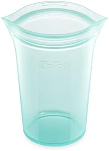 Zip Top Reusable Food Storage Bags | Medium Cup [Teal] | Silicone Meal Prep Container | Microwave, Dishwasher and Freezer Safe | Made in the USA