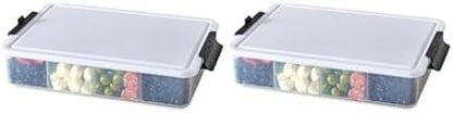 Farberware Build-A-Board Snacklebox Serving Tray with Locking Plastic Cutting Board Lid, Portable Storage Container with Compartments for Charcuterie, and More-Make it. Take it. Enjoy it, 11x16-Inch