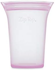 Zip Top Reusable Food Storage Bags | Small Cup [Lavender] | Silicone Meal Prep Container | Microwave, Dishwasher and Freezer Safe | Made in the USA