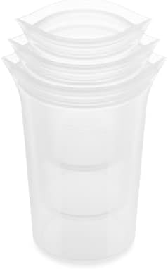 Zip Top Reusable Food Storage Bags | 3 Cup Set [Frost] | Silicone Meal Prep Container | Microwave, Dishwasher and Freezer Safe | Made in the USA