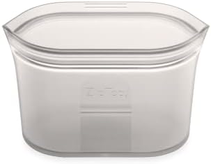 Zip Top Reusable Food Storage Bags | Small Dish [Gray] | Silicone Meal Prep Container | Microwave, Dishwasher and Freezer Safe | Made in the USA