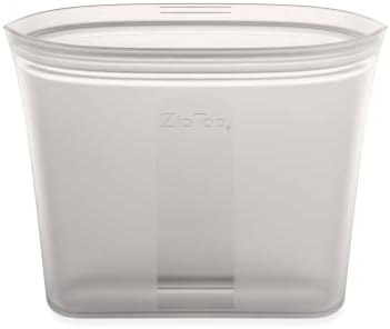 Zip Top Reusable Food Storage Bags | Sandwich Bag [Gray] | Silicone Meal Prep Container | Microwave, Dishwasher and Freezer Safe | Made in the USA