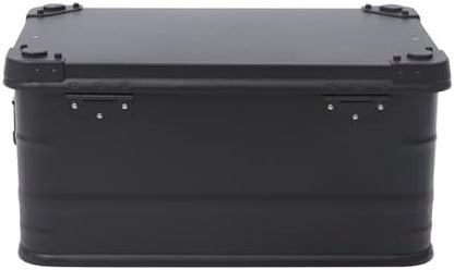 Aluminum Storage Box with Lid, 50L/13.21Gal Heavy Duty Overland Storage Box Stackable Trunk Organizer with Handles & Latches for Truck Bed SUV Camping Outdoor Home Organization