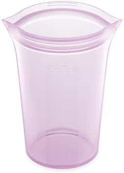 Zip Top Reusable Food Storage Bags | Large Cup [Lavender] | Silicone Meal Prep Container | Microwave, Dishwasher and Freezer Safe | Made in the USA