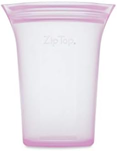 Zip Top Reusable Food Storage Bags | Medium Cup [Lavender] | Silicone Meal Prep Container | Microwave, Dishwasher and Freezer Safe | Made in the USA
