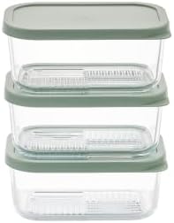 DURA LIVING Glass Food Storage Containers with Lids — 6 Piece — 24.4 oz Glass with BPA-Free Leak Resistant Stackable Lids — Microwave, Oven & Dishwasher Safe — Ideal for Meal Prep & More - Soft Sage