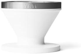 YETI Pour Over Coffee Maker Accessory Ramblers, Designed for Perfect Coffee Extraction Anywhere, Stainless Steel, fits any V60 Filter, White