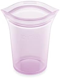 Zip Top Reusable Food Storage Bags | Small Cup [Lavender] | Silicone Meal Prep Container | Microwave, Dishwasher and Freezer Safe | Made in the USA