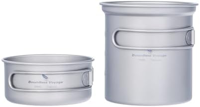 iBasingo Titanium Camping Cookware Ultralight Backpacking Pot Pan Set