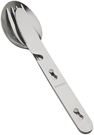 4-in-1 Camping Utensils Hiking Cutlery Set with Carrying Bag - 3 Pack