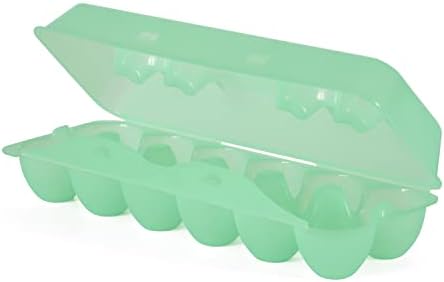 Tuff Stuff TS-ETS12 Reusable Carrier Washable Storage Container Empty Plastic Chicken Egg Carton Tray with Lid, 12 Eggs, Green