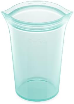 Zip Top Reusable Food Storage Bags | Large Cup [Teal] | Silicone Meal Prep Container | Microwave, Dishwasher and Freezer Safe | Made in the USA