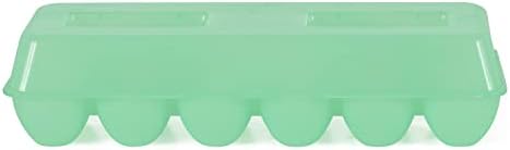 Tuff Stuff TS-ETS12 Reusable Carrier Washable Storage Container Empty Plastic Chicken Egg Carton Tray with Lid, 12 Eggs, Green