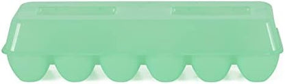 Tuff Stuff TS-ETS12 Reusable Carrier Washable Storage Container Empty Plastic Chicken Egg Carton Tray with Lid, 12 Eggs, Green