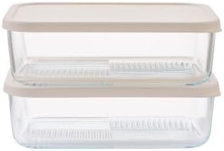 Glass Food Storage Containers with Lids — 4 Piece — 57.5 oz Glass with BPA-Free Leak Resistant Stackable Lids — Microwave, Oven & Dishwasher Safe — Ideal for Meal Prep & More - Vanilla Mist