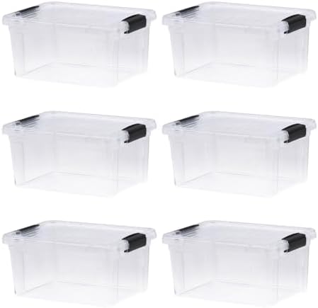 Superio 6.6 Quart Clear Plastic Storage Boxes with Lids, Stackable Organizer Containers, BPA-Free Storage Bins for Home, Office, School & Dorm, 6 Pack