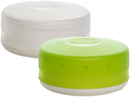 humangear GoTubb – Storage Containers for Snacks, Small Essentials and Travel Gear, Made from Food-Safe Materials, Clear/Green, Large (2-pack)