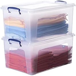 Superio 36 Quart Clear Plastic Storage Boxes with Lids, Stackable Organizer Containers, BPA-Free Storage Bins for Home, Office, School & Dorm, 2 Pack
