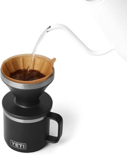 YETI Pour Over Coffee Maker Accessory Ramblers, Designed for Perfect Coffee Extraction Anywhere, Stainless Steel, fits any V60 Filter, Black Stone
