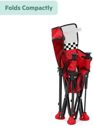 Disney Pixar Cars Pop 'N Sit Portable Booster by Bright Starts, Indoor/Outdoor Use, Floor Seat with Feeding Tray, Red, Unisex, 6 Months - 3 Yrs
