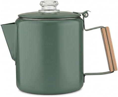 COLETTI Bozeman Color Series Percolator Coffee Pot — Camping Coffee Makers — Camping’s Favorite Percolator – NO Aluminum or Plastic (Camp Green, 6 Cup)