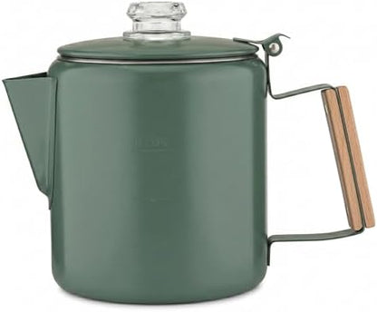 COLETTI Bozeman Color Series Percolator Coffee Pot — Camping Coffee Makers — Camping’s Favorite Percolator – NO Aluminum or Plastic (Camp Green, 6 Cup)