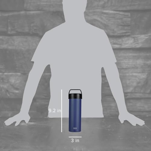 ESPRO Go P0 Ultralight French Press Coffee Maker for Travel, Vacuum Insulated Stainless Steel, 16 Ounces, Aegean Blue