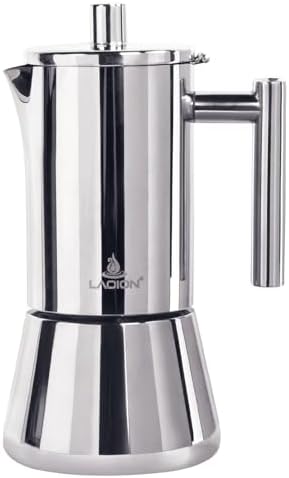 LAOION Stovetop Espresso Maker, 12Cup 17.5 oz Moka Pot, Stainless Steel