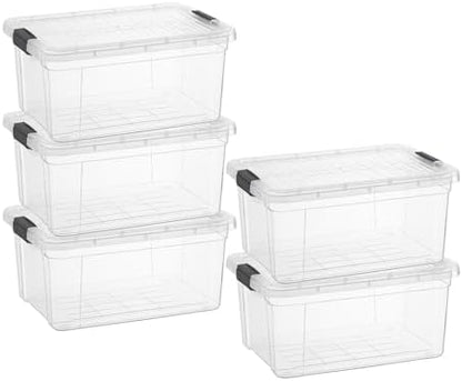 Superio 21 Quart Clear Plastic Storage Boxes with Lids, Stackable Organizer Containers, BPA-Free Storage Bins for Home, Office, School & Dorm, 1 Pack