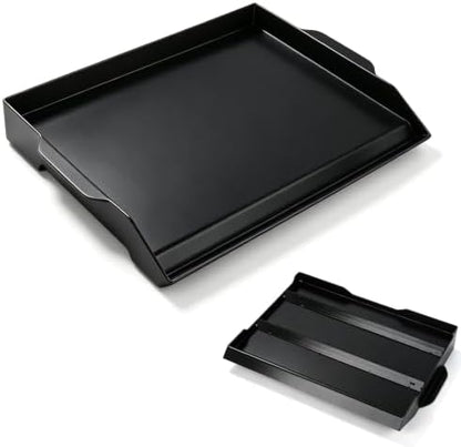 Upgraded 19"x13" Ceramic Coated Cast Iron Griddle, 2.56" High Sidewalls, Portable Natural Nonstick Flat Top with Dual Handles, Universal for Gas Grill & Camping Stove