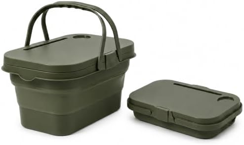Collapsible Picnic Basket with LID,Foldable Food Storage Container for Camping,Fruit Washing,Chilled Drinks,Outdoor Travel and Kitchen Use