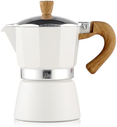 Bincoo Espresso Maker Stovetop,Camping Moka Pot 2 Cup/120ML,Stove Top Espresso Italian Coffee Maker,Easy to Use (White)