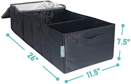 TLH Multi-Compartment Car Trunk Cargo Organizer with Cooler for Picnics, Camping and Tailgating