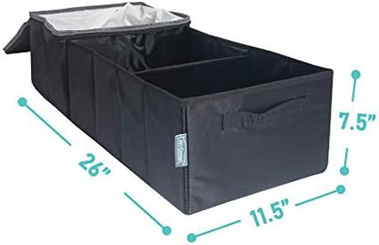 TLH Multi-Compartment Car Trunk Cargo Organizer with Cooler for Picnics, Camping and Tailgating