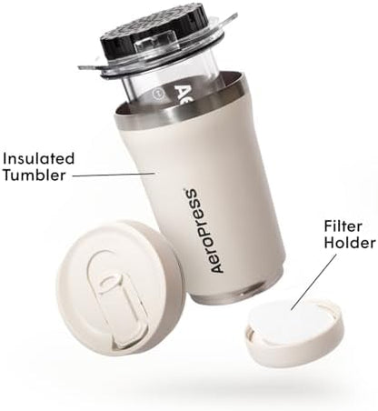 AeroPress Go Plus Portable Coffee Maker Kit, Cream