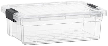 Superio 13.7 Quart Clear Plastic Storage Bin with Lid, Stackable Organizer Box, BPA-Free Storage Container for Home, Garage, School & Office, 1 Pack