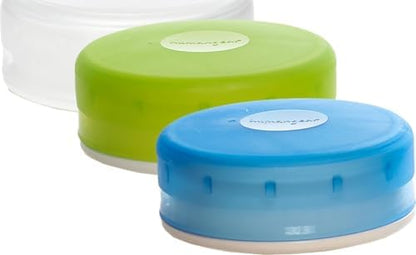 humangear GoTubb – Storage Containers for Snacks, Small Essentials and Travel Gear, Made from Food-Safe Materials, Clear/Green/Blue, Medium (3-pack)