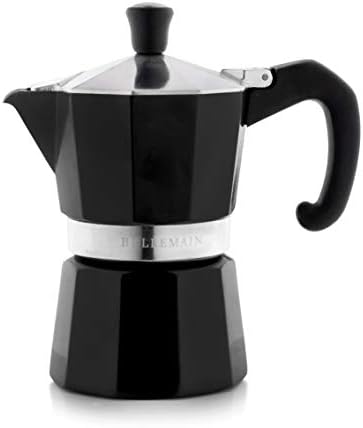Bellemain Stovetop Espresso Maker, Italian Moka Pot, 3-Cup Black