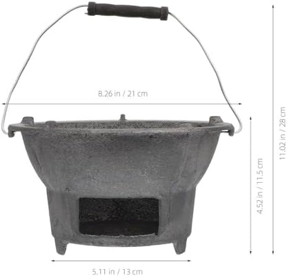 DOITOOL Cast Iron Charcoal Stove Outdoor Portable Bbq Stove for Camping Backyard Grilling and Picnic Cooking 8.26 X 8.26 X 4.33 in 1