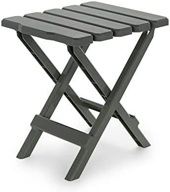 Camco Adirondack Quick-Folding Plastic Side Table, Sage, 2 Pack, 51880