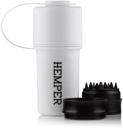 Hemper Keeper 3-in-1 Grinder & Storage Container – Compact Organizer with Removable Grinder, Dual Compartments for Raw & Ground Materials, Travel-Friendly with Clip Attachment - (White)