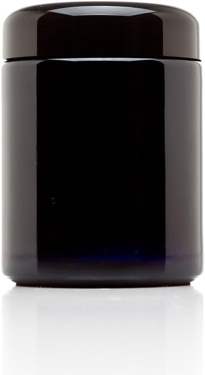 Infinity Jars 250 ml UV Glass Airtight Spice Jar Set, 6 Pack, Black