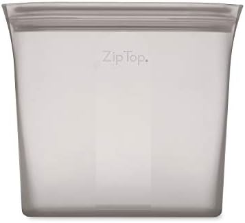 Zip Top Reusable Food Storage Bags | Sandwich Bag [Gray] | Silicone Meal Prep Container | Microwave, Dishwasher and Freezer Safe | Made in the USA
